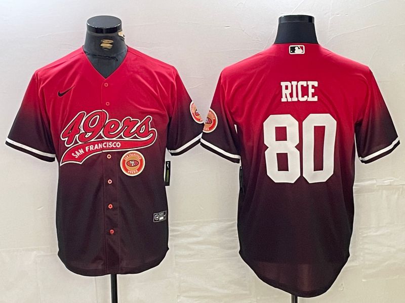 Men San Francisco 49ers #80 Rice Red Joint Name 2024 Nike Limited NFL Jersey style 8